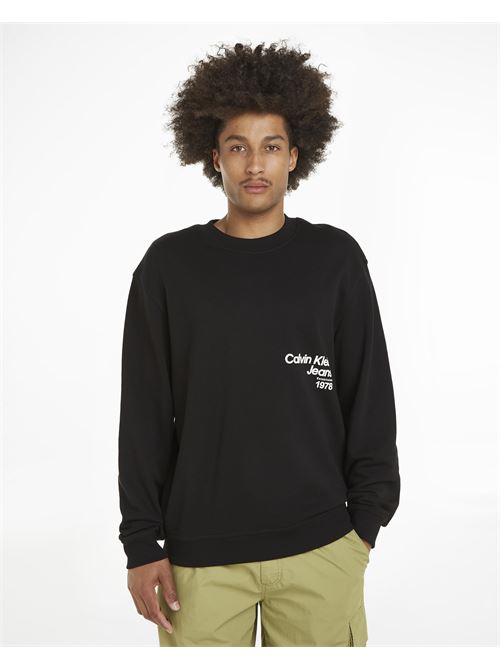 diffused logo crew neck CALVIN KLEIN JEANS | J30J325155BEH